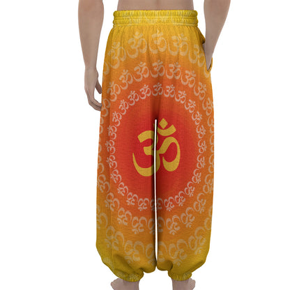 Indian Om Sign Print Lantern Pants