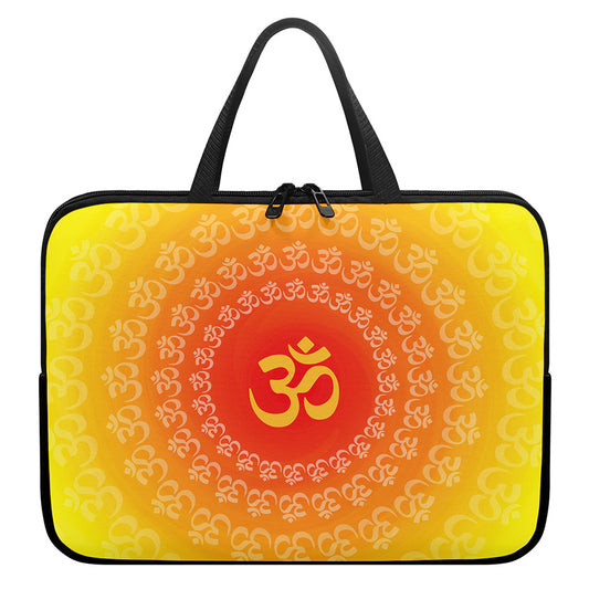 Indian Om Sign Print Laptop Sleeve With Handle