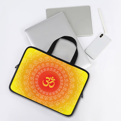 Indian Om Sign Print Laptop Sleeve With Handle