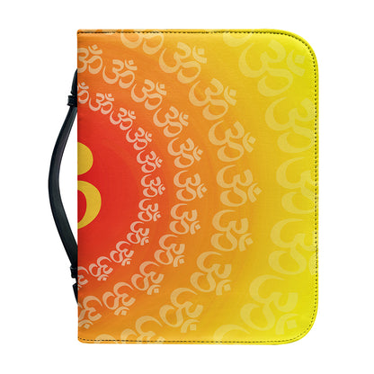 Indian Om Sign Print Leather Bible Cover