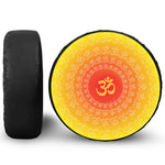 Indian Om Sign Print Leather Spare Tire Cover