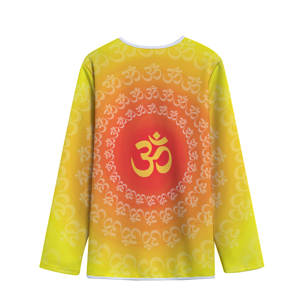 Indian Om Sign Print Long Sleeve Short Coat