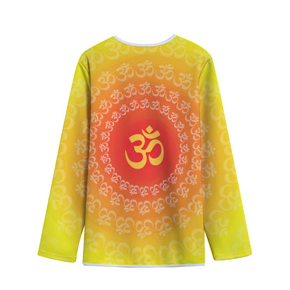 Indian Om Sign Print Long Sleeve Short Coat