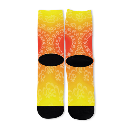Indian Om Sign Print Long Socks