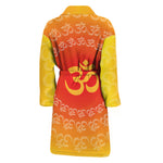Indian Om Sign Print Men's Bathrobe