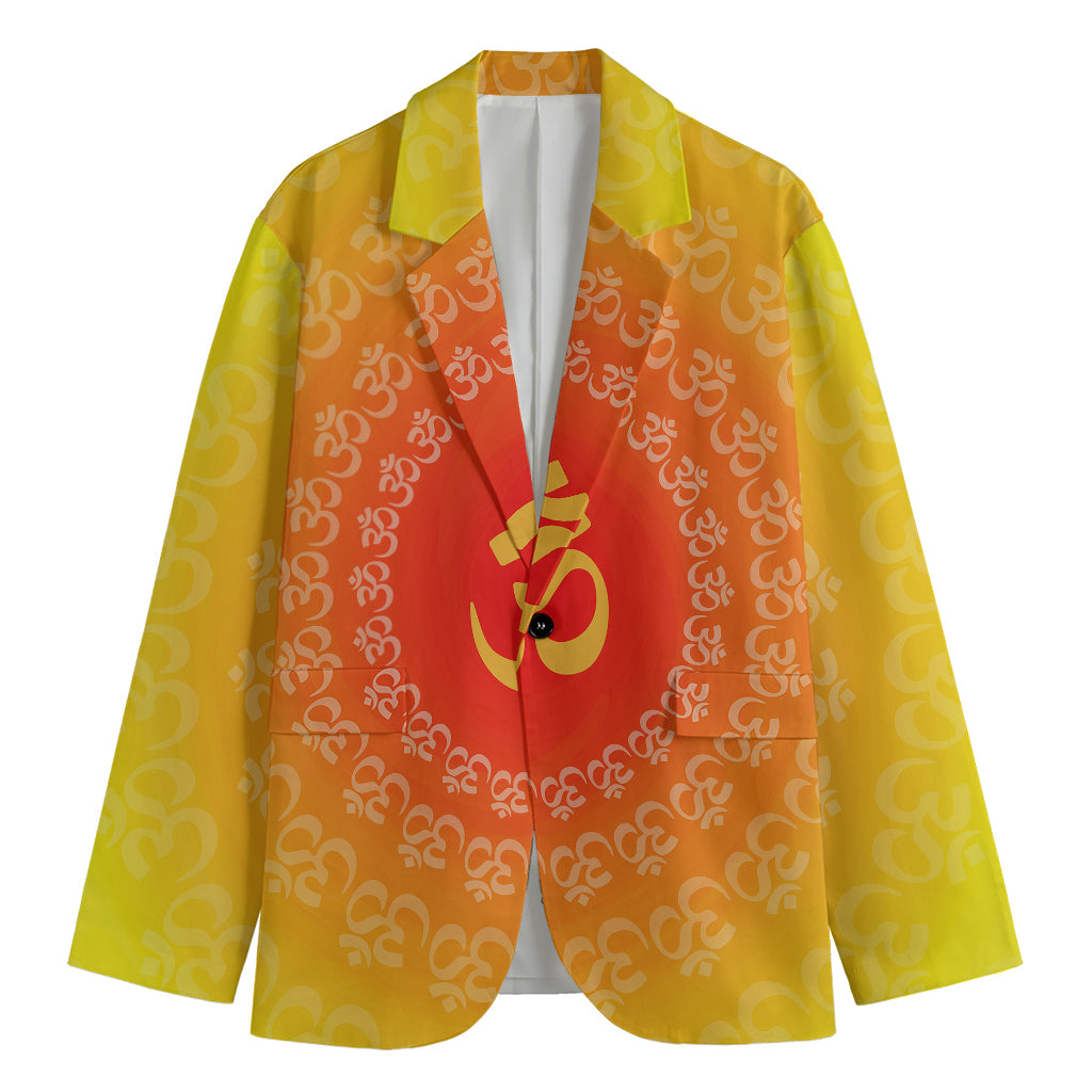Indian Om Sign Print Men's Blazer