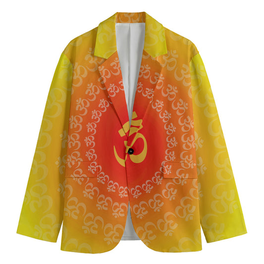 Indian Om Sign Print Men's Blazer