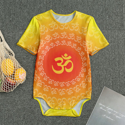 Indian Om Sign Print Men's Bodysuit
