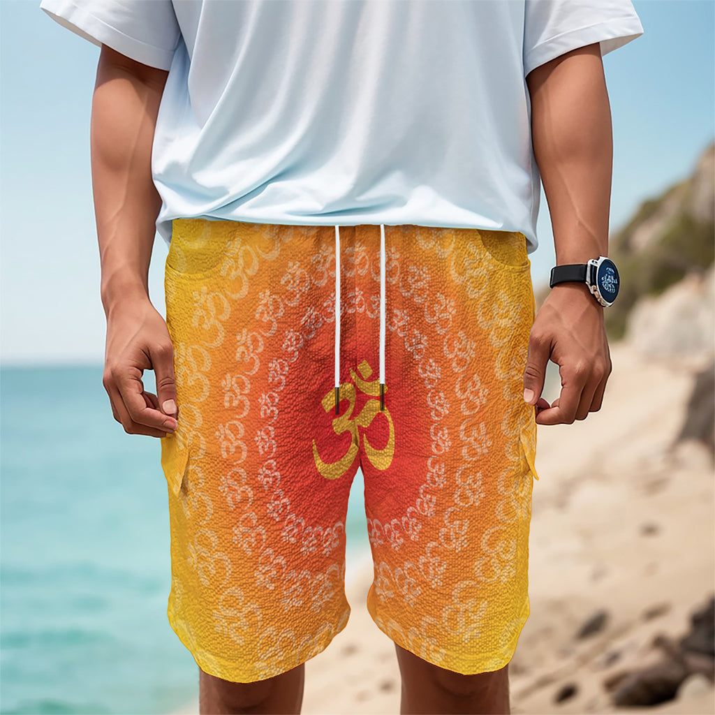 Indian Om Sign Print Men's Cargo Shorts
