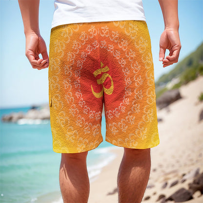 Indian Om Sign Print Men's Cargo Shorts