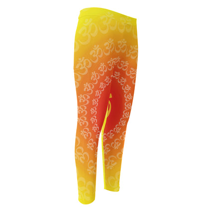 Indian Om Sign Print Men's Compression Pants