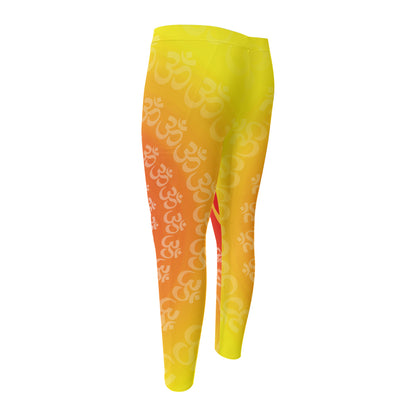 Indian Om Sign Print Men's Compression Pants