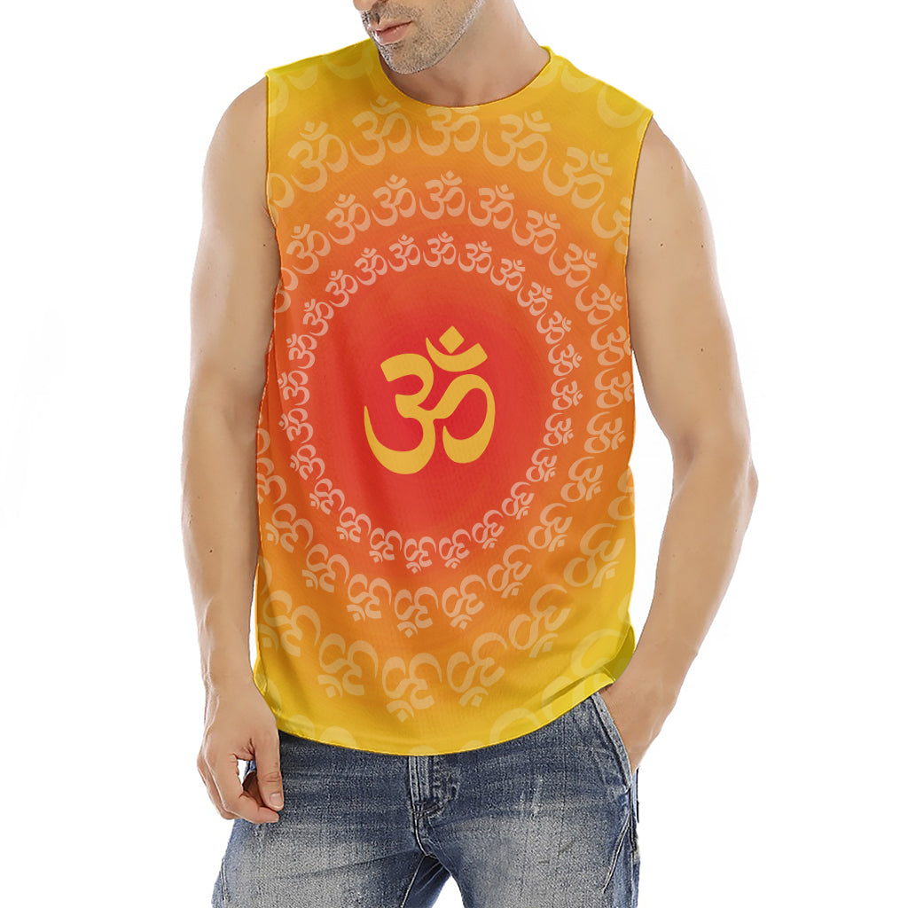Indian Om Sign Print Men's Fitness Tank Top