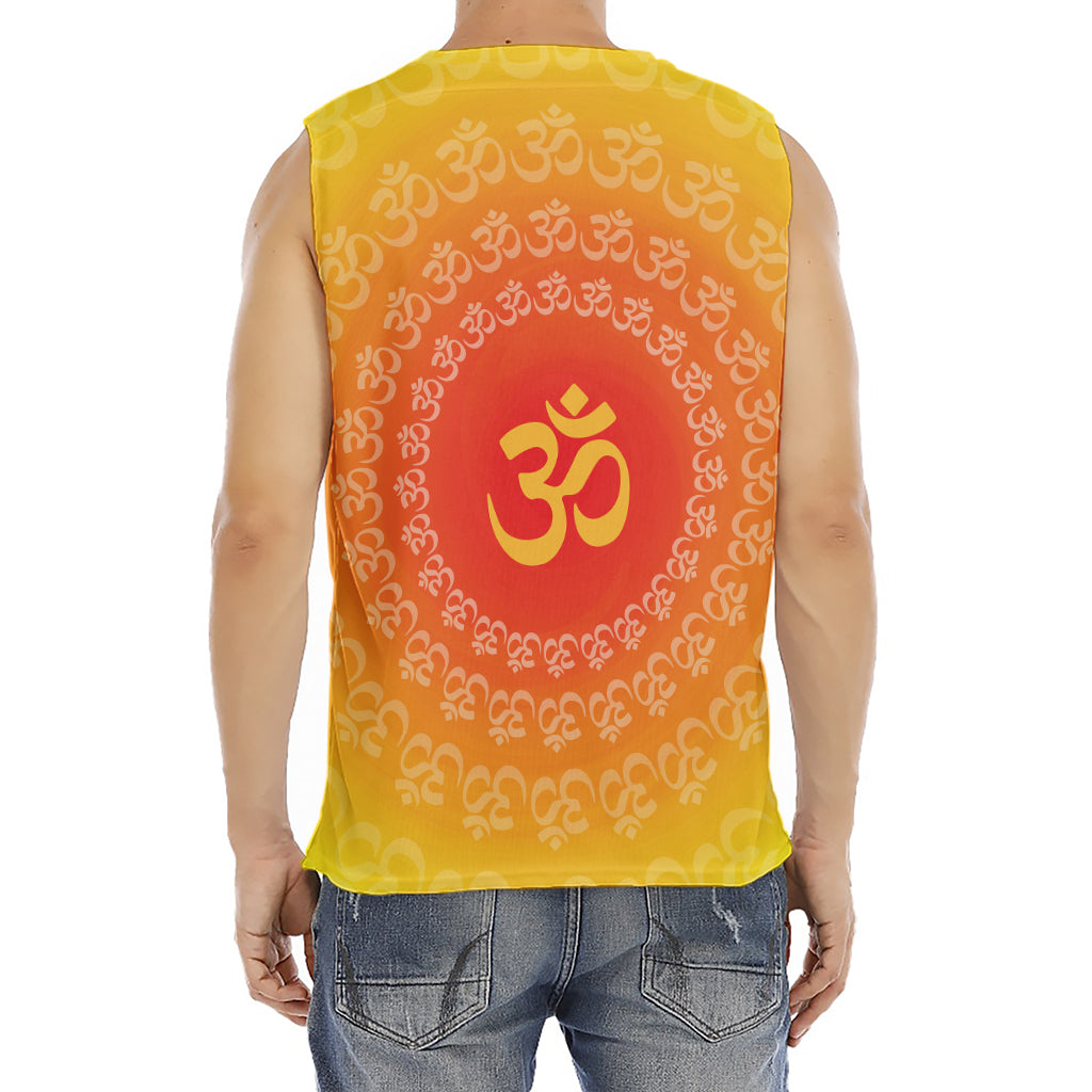 Indian Om Sign Print Men's Fitness Tank Top