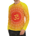 Indian Om Sign Print Men's Long Sleeve Rash Guard