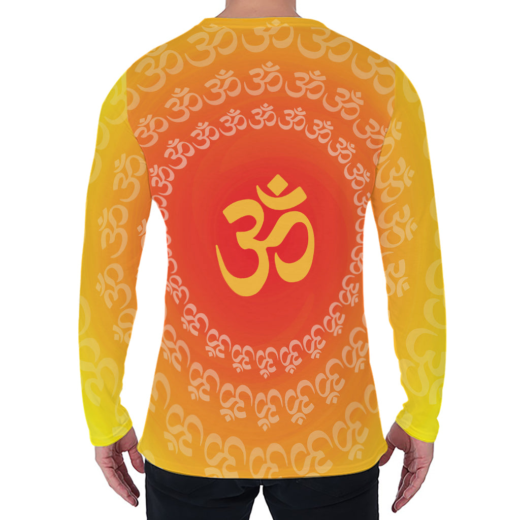 Indian Om Sign Print Men's Long Sleeve T-Shirt