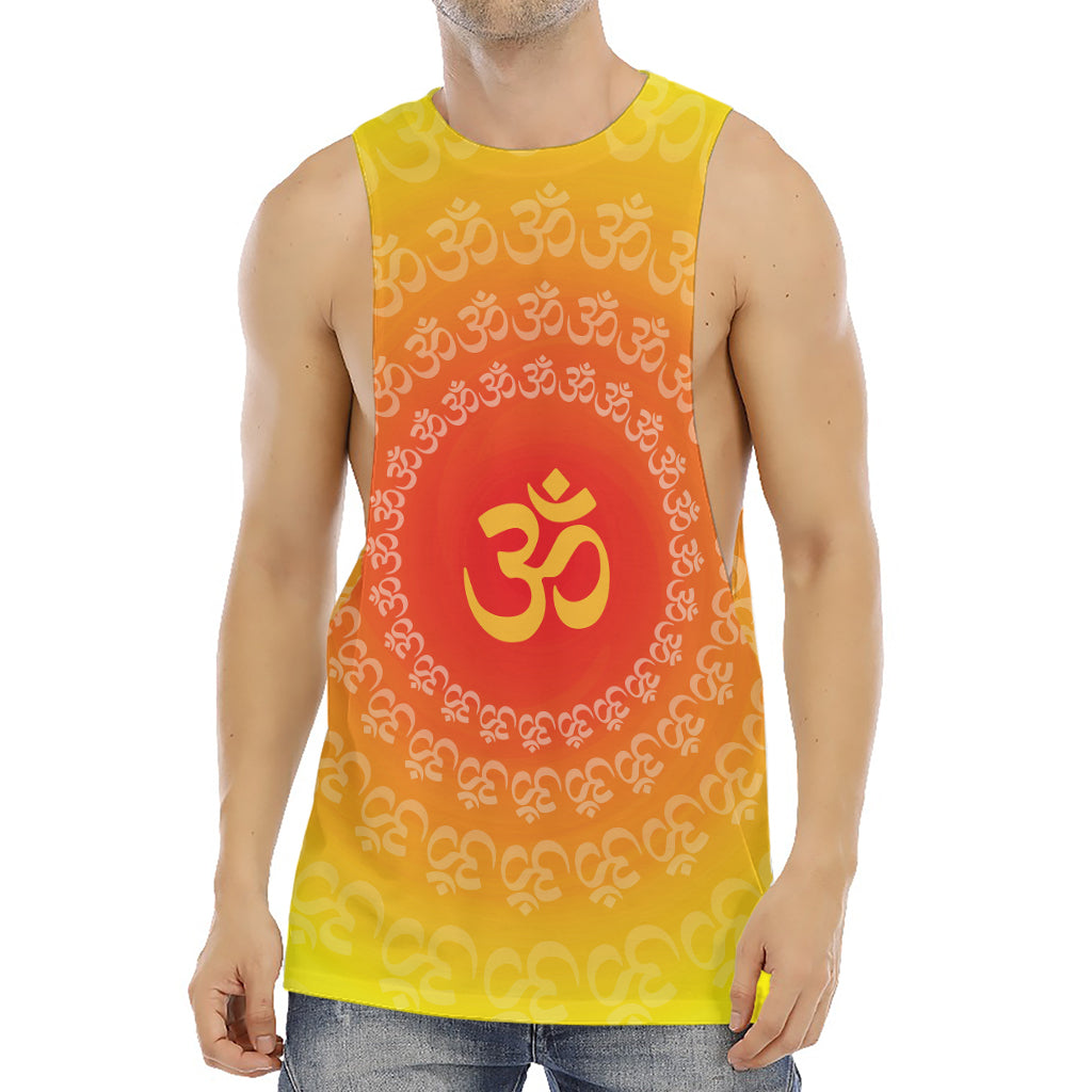 Indian Om Sign Print Men's Muscle Tank Top