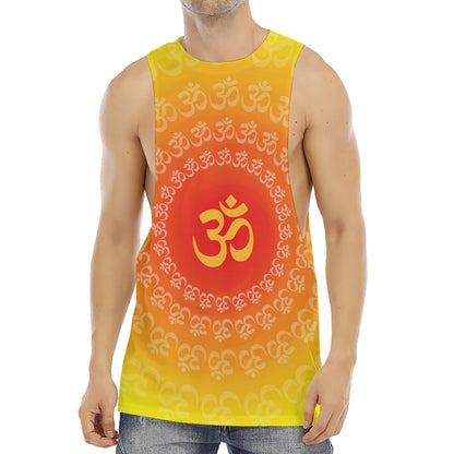 Indian Om Sign Print Men's Muscle Tank Top