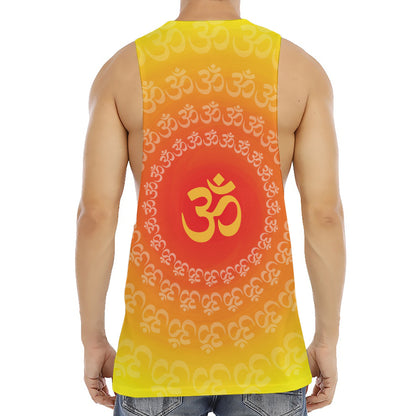 Indian Om Sign Print Men's Muscle Tank Top