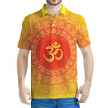 Indian Om Sign Print Men's Polo Shirt