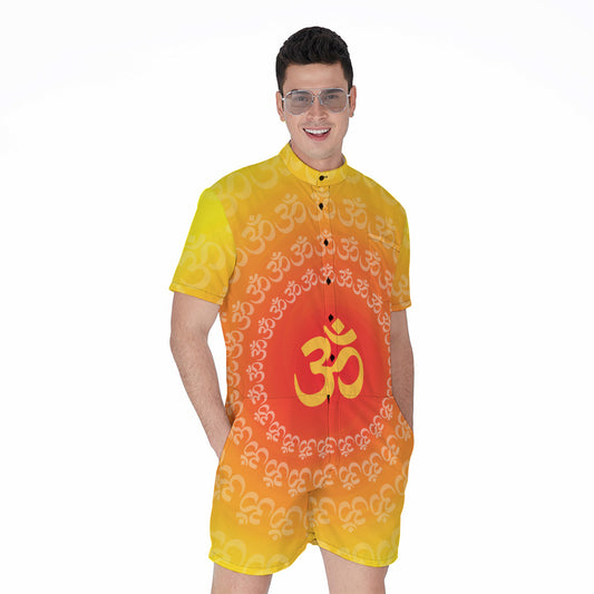 Indian Om Sign Print Men's Rompers