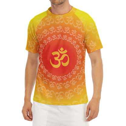 Indian Om Sign Print Men's Short Sleeve Rash Guard