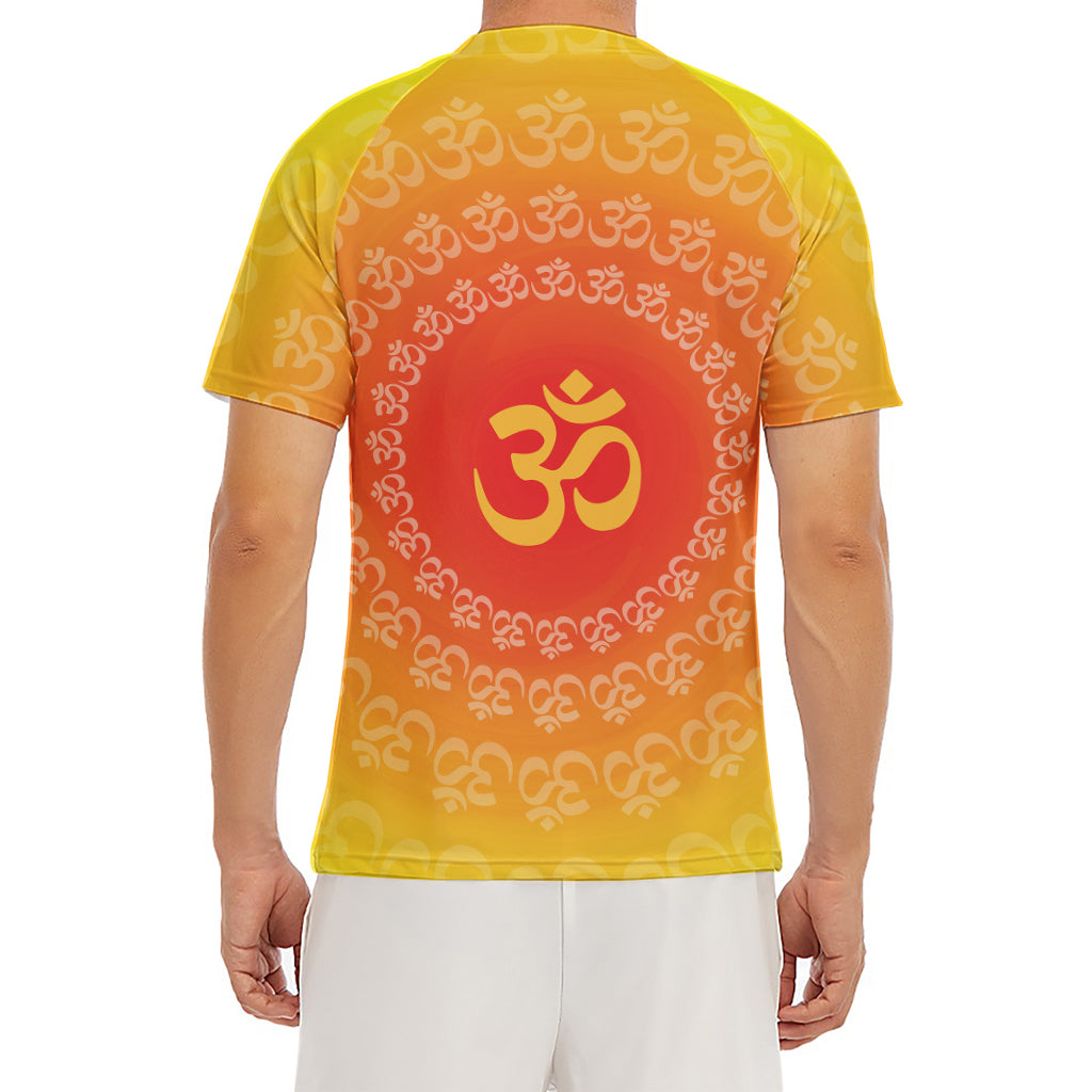 Indian Om Sign Print Men's Short Sleeve Rash Guard