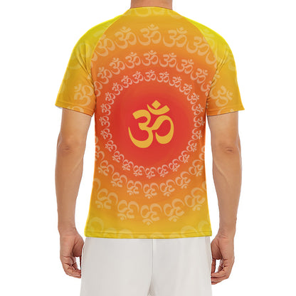 Indian Om Sign Print Men's Short Sleeve Rash Guard