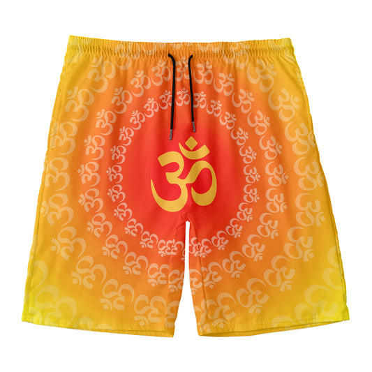 Indian Om Sign Print Men's Swim Trunks