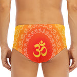 Indian Om Sign Print Men's Triangle Swim Briefs
