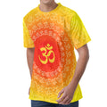Indian Om Sign Print Men's Velvet T-Shirt