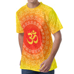 Indian Om Sign Print Men's Velvet T-Shirt