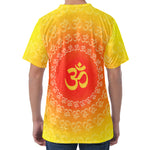 Indian Om Sign Print Men's Velvet T-Shirt