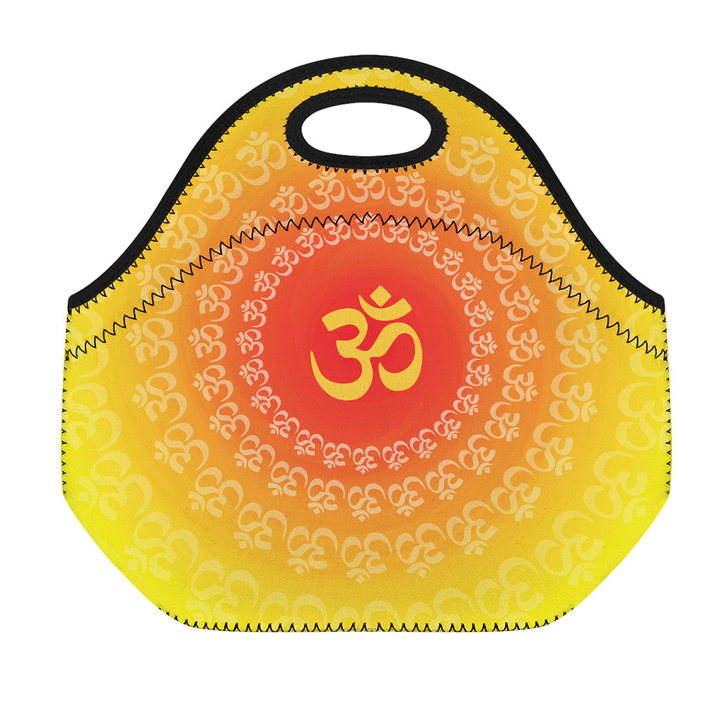 Indian Om Sign Print Neoprene Lunch Bag