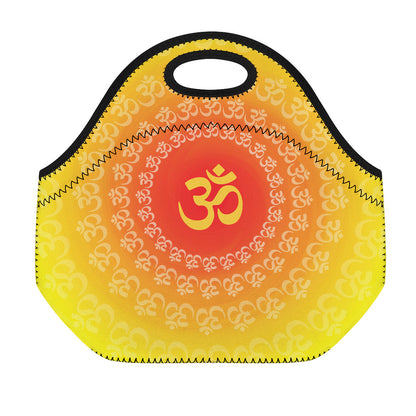 Indian Om Sign Print Neoprene Lunch Bag