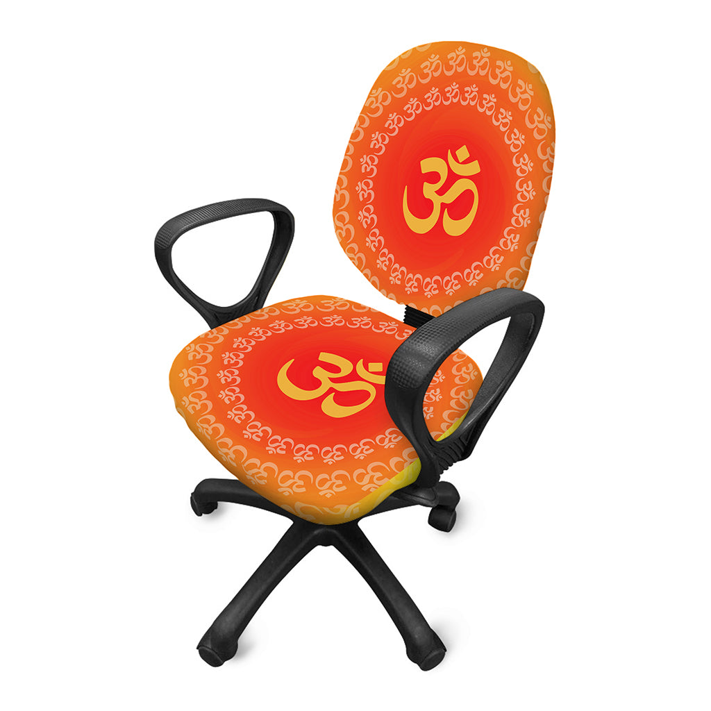 Indian Om Sign Print Office Chair Cover