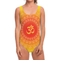 Indian Om Sign Print One Piece Swimsuit