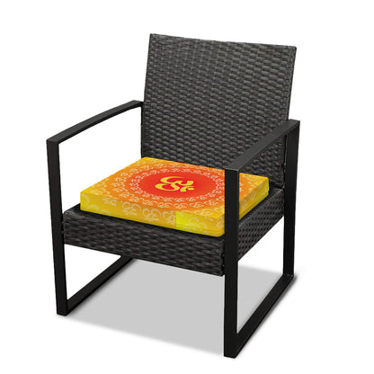 Indian Om Sign Print Outdoor Seat Cushion Cover