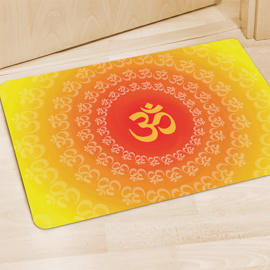 Indian Om Sign Print Polyester Doormat