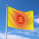 Indian Om Sign Print Polyester Flag