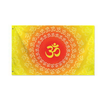 Indian Om Sign Print Polyester Flag