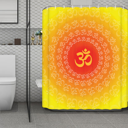 Indian Om Sign Print Polyester Shower Curtain