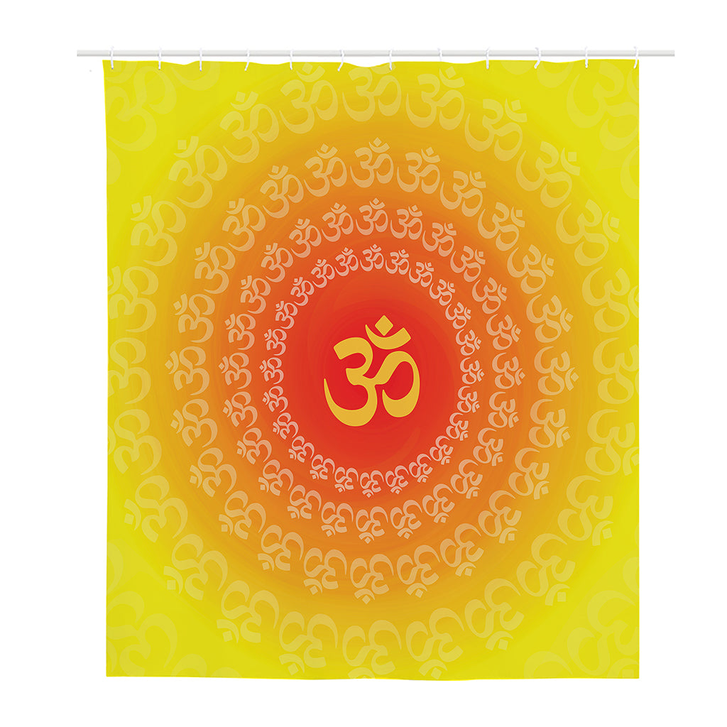 Indian Om Sign Print Polyester Shower Curtain