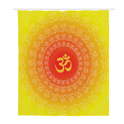 Indian Om Sign Print Polyester Shower Curtain
