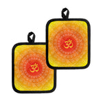 Indian Om Sign Print Pot Holders