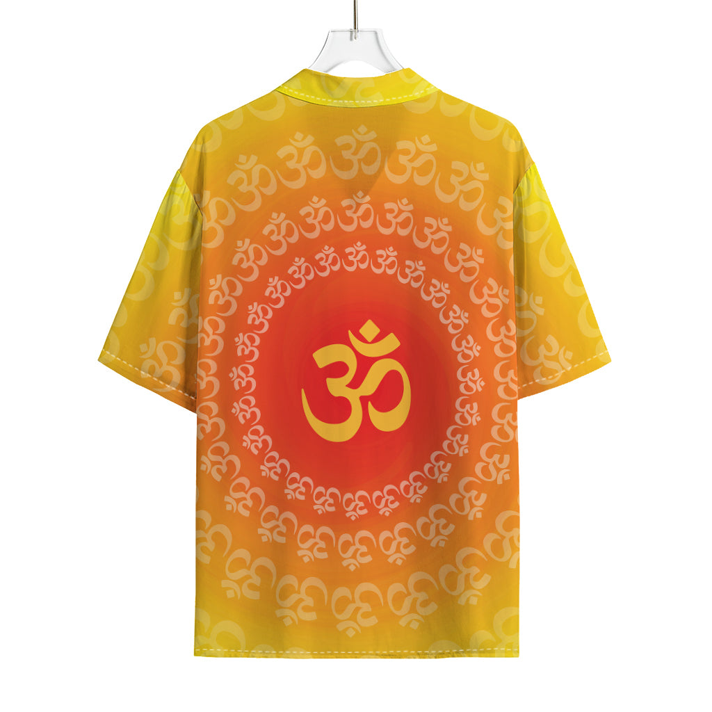 Indian Om Sign Print Rayon Hawaiian Shirt
