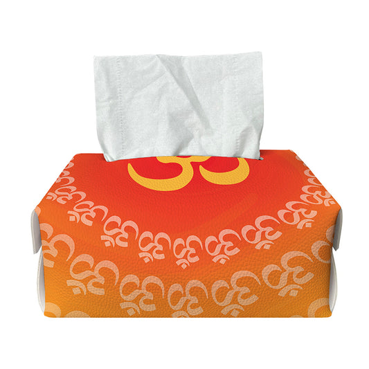 Indian Om Sign Print Rectangle Tissue Box Cover