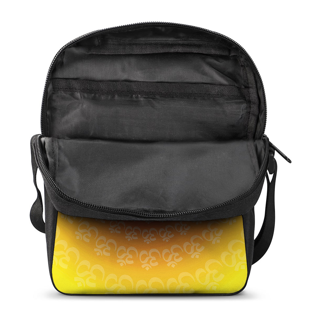 Indian Om Sign Print Rectangular Crossbody Bag