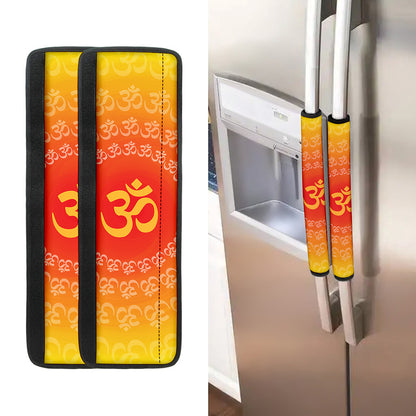 Indian Om Sign Print Refrigerator Handle Covers