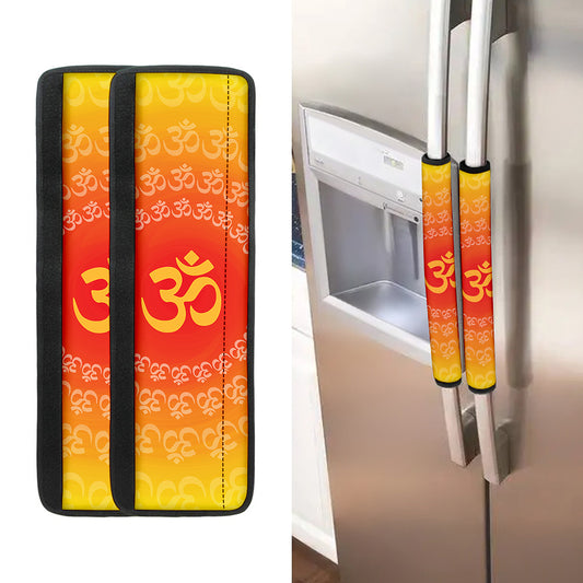 Indian Om Sign Print Refrigerator Handle Covers